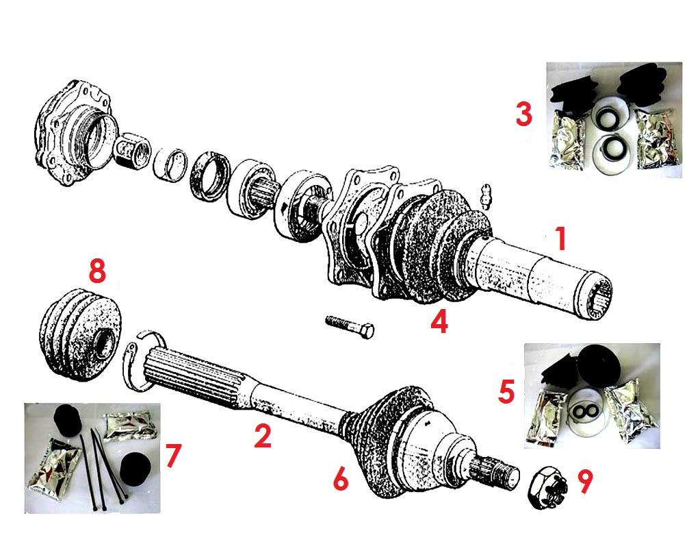Soufflet Cardan 3RG - Compatible Citroën 2CV, Méhari, Dyane - Longueur 80mm